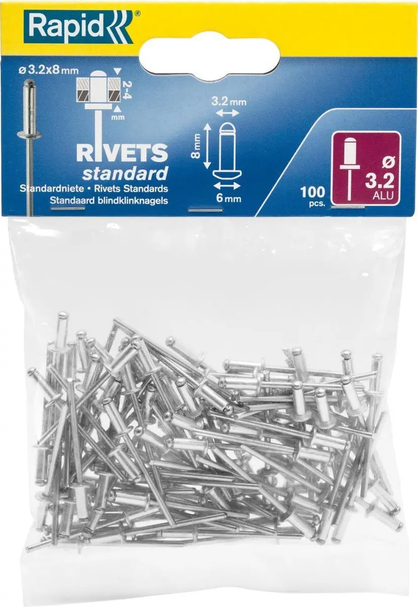Rapid Blindklinknagel Aluminium 3,2x8mm - 100 Stuks