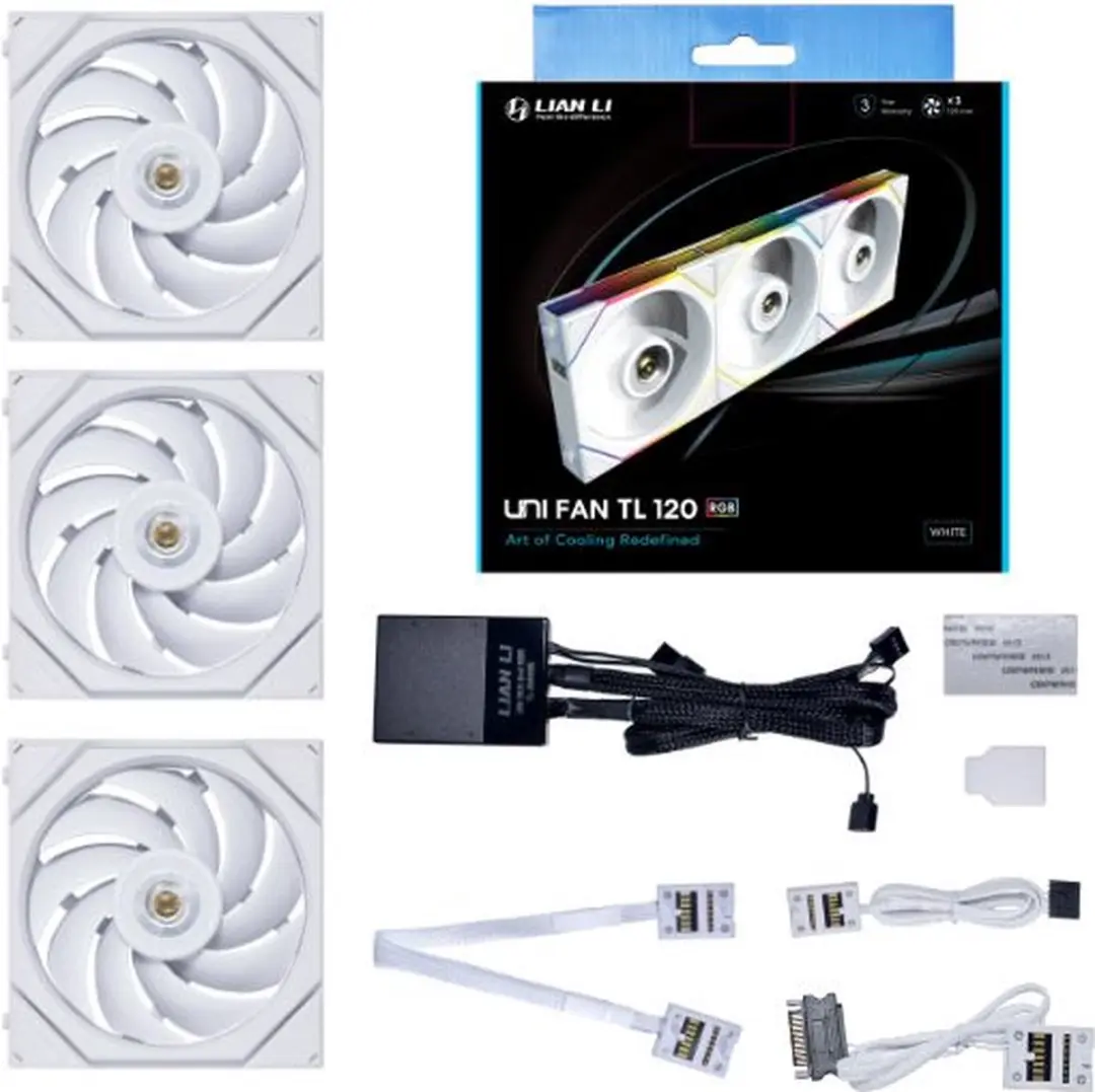 Lian Li UNI FAN TL120 RGB UF-TL120-3W - 3x 120mm Ventilatoren - Wit