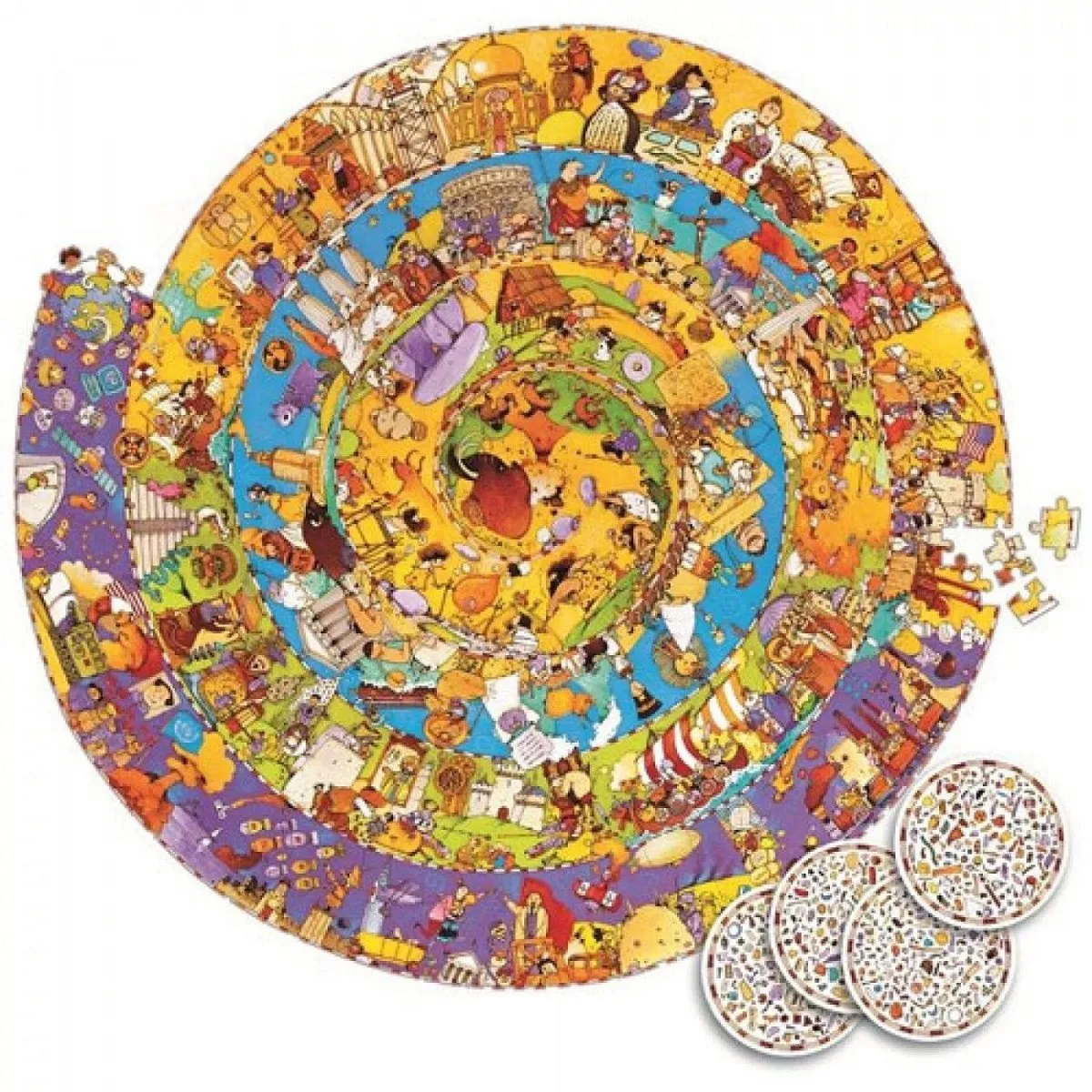Djeco Een Rondje Geschiedenis Puzzel - 350 Stuks - Multicolor