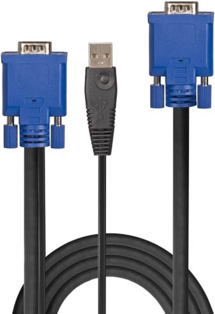 Lindy KVM Adapter VGA naar VGA USB-A 2.0m - Zwart/Blauw