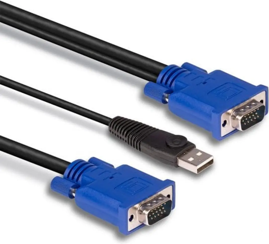 Lindy KVM Adapter VGA naar VGA USB-A 2.0m - Zwart/Blauw