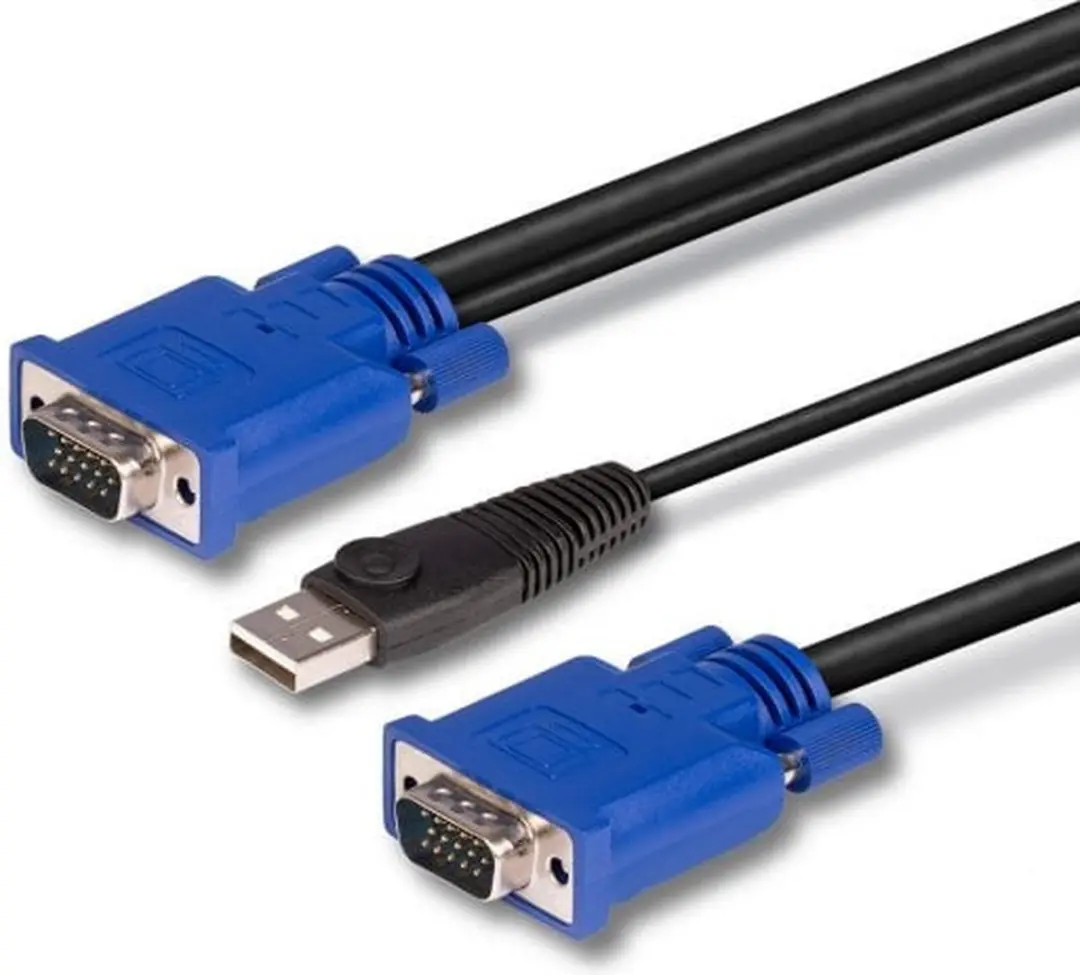 Lindy KVM Adapter VGA naar VGA USB-A 2.0m - Zwart/Blauw