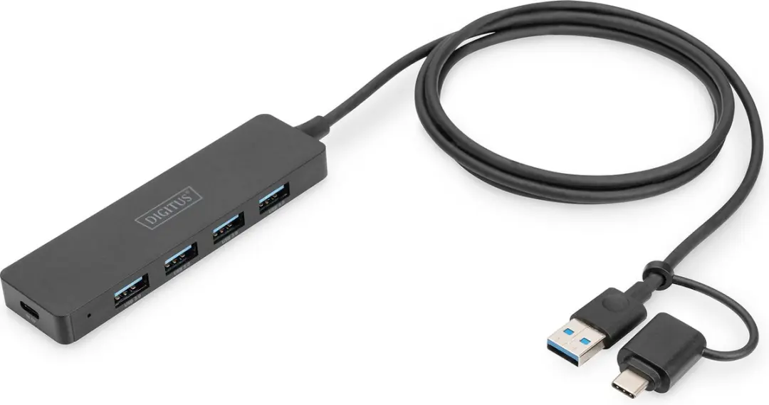 Digitus DA-70236 USB-Hub 4x USB-A + USB-C Adapter
