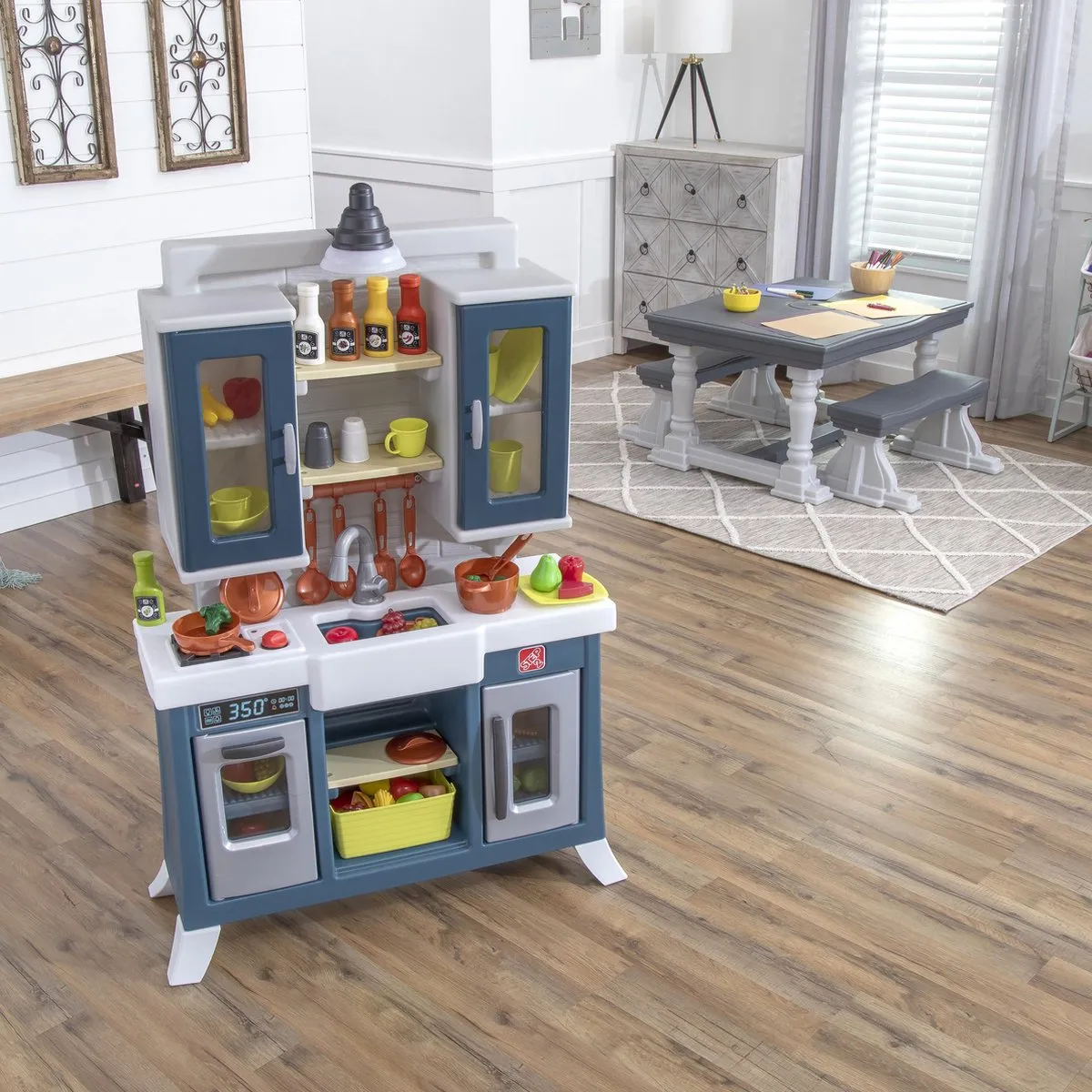Step2 Modern Farmhouse Speelkeuken - Blauw/Wit/Grijs
