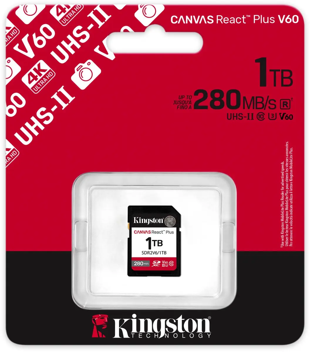 Kingston Canvas React Plus SDR2V6/1TB Geheugenkaart 1TB