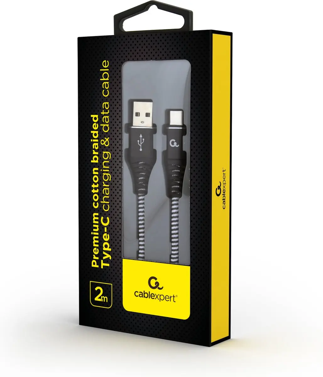 Cablexpert USB-C Laad- & Datakabel CC-USB2B-AMCM-2M - 2m - Zwart/Wit