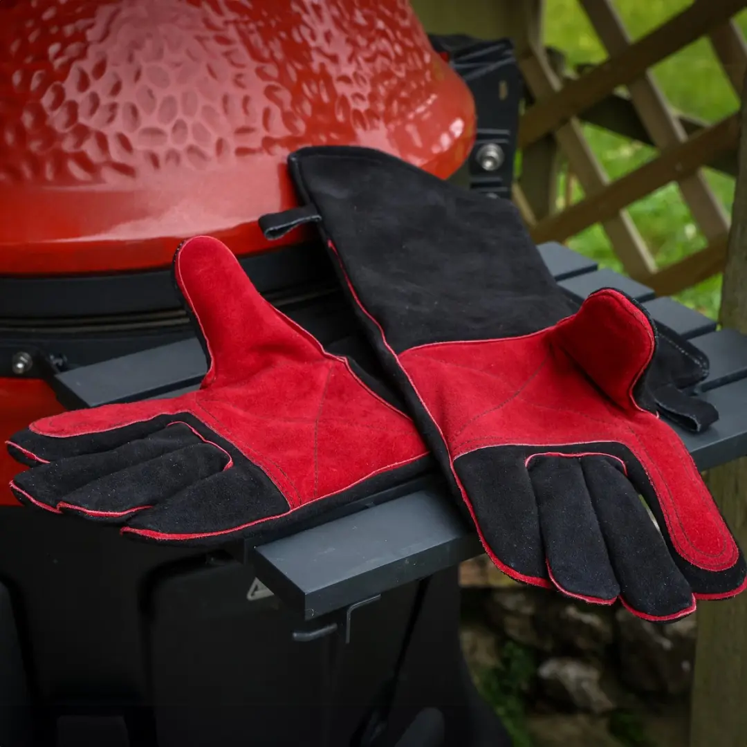 Kamado Joe Leren Handschoen - Zwart/Rood - afbeelding 6 van 6