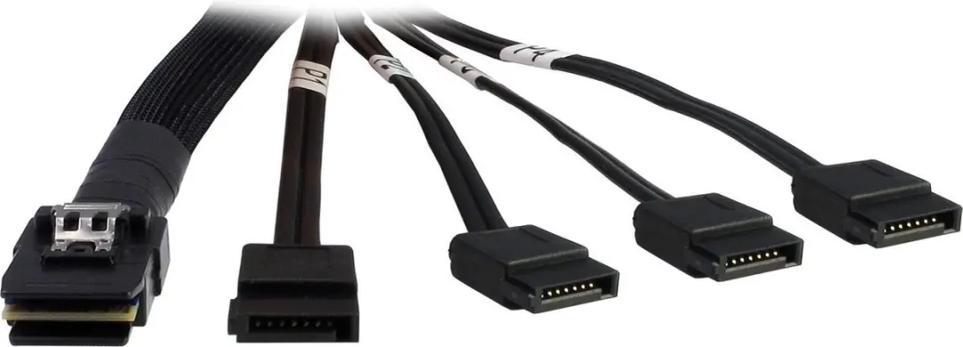 Inter-Tech SATA-kabels 4x SATA 6Gbit/s 0.65m