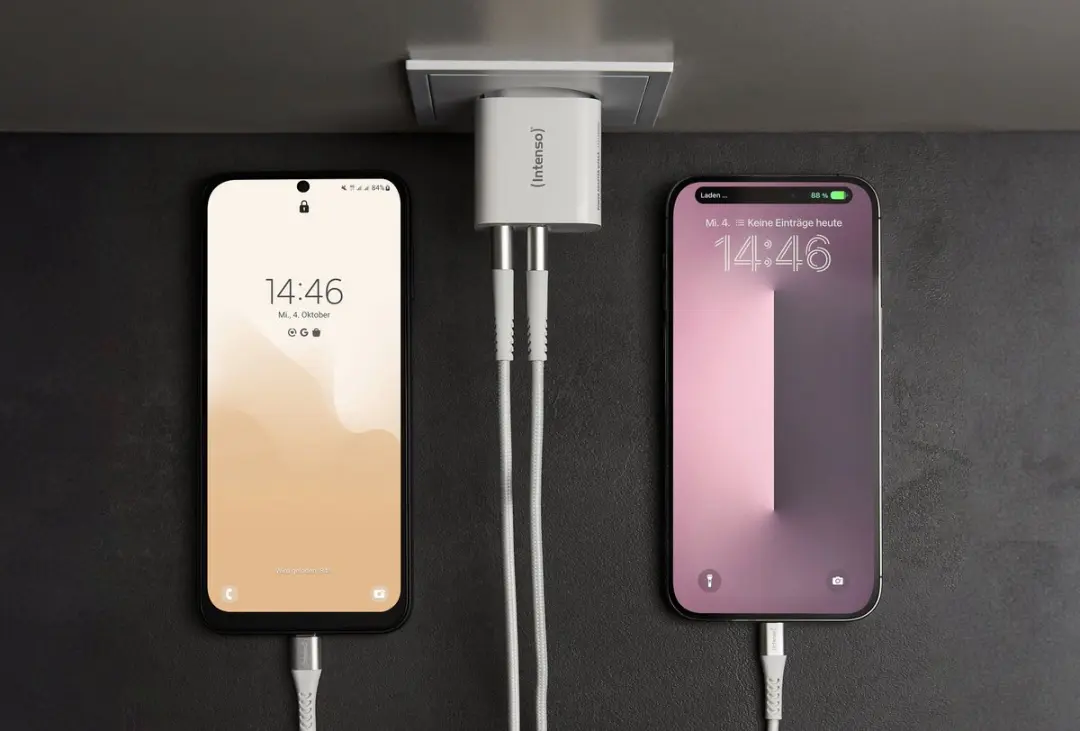 Intenso W24AA 24W USB-A Adapter - 2x USB-A - Wit