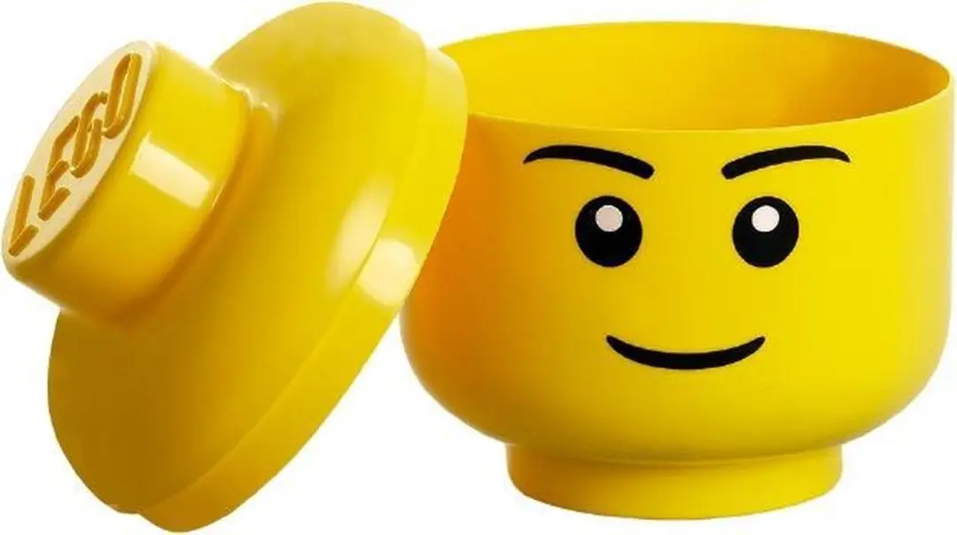 LEGO Iconic Hoofd Opbergbox Geel 16cm - afbeelding 2 van 6
