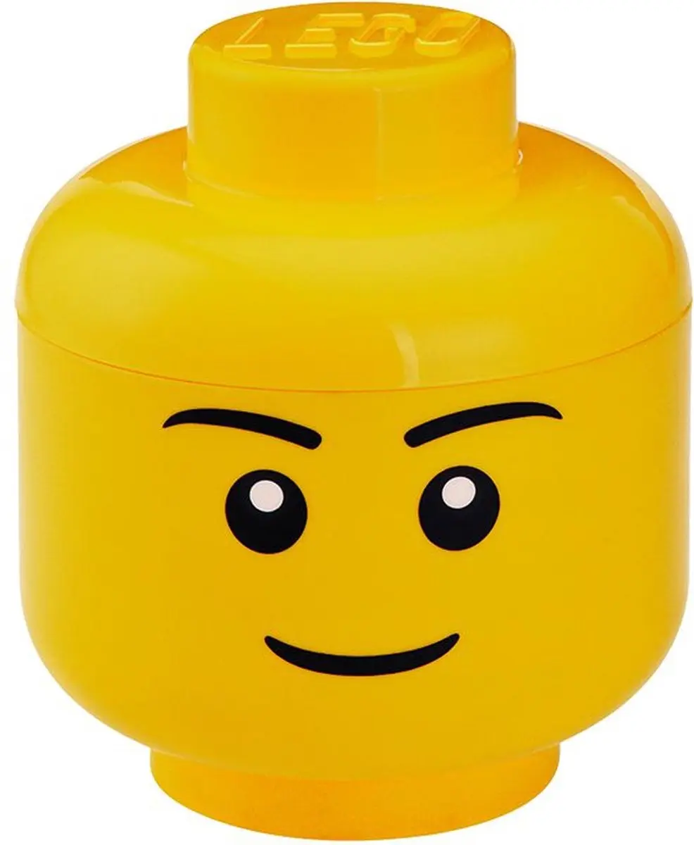 LEGO Iconic Hoofd Opbergbox Geel 16cm