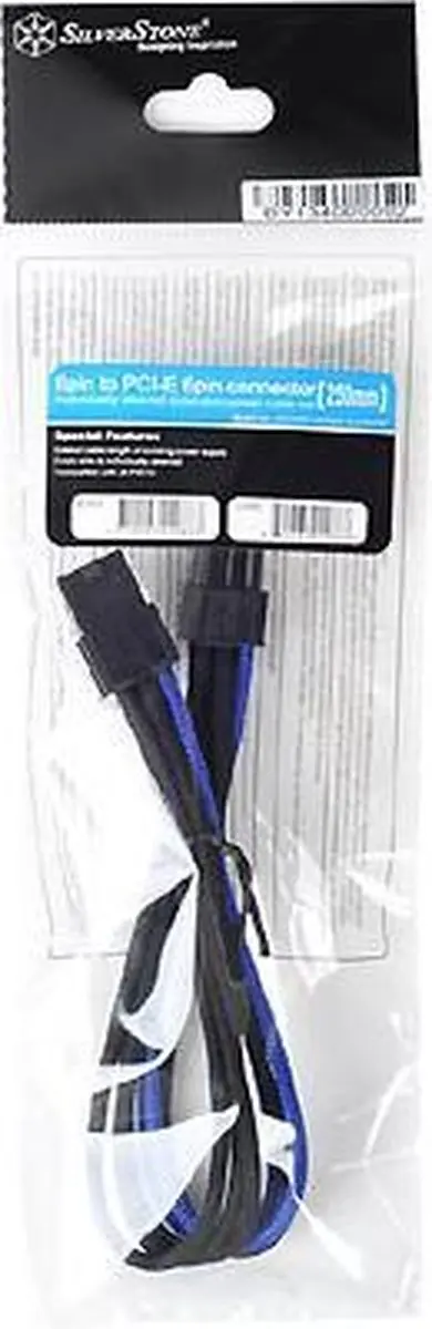 SilverStone PP07-IDE6BA Elektriciteitssnoer - Zwart/Blauw