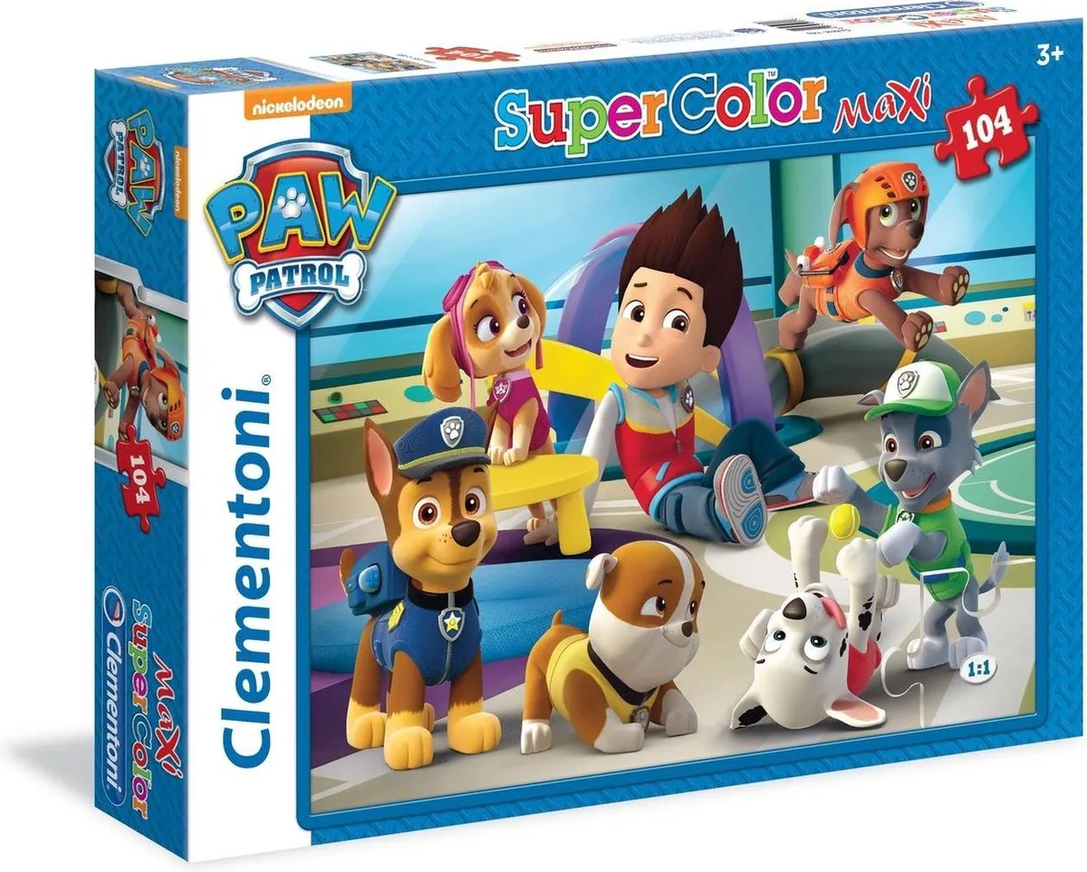 Clementoni Maxi Paw Patrol Puzzel 104 Stuks - Multicolor