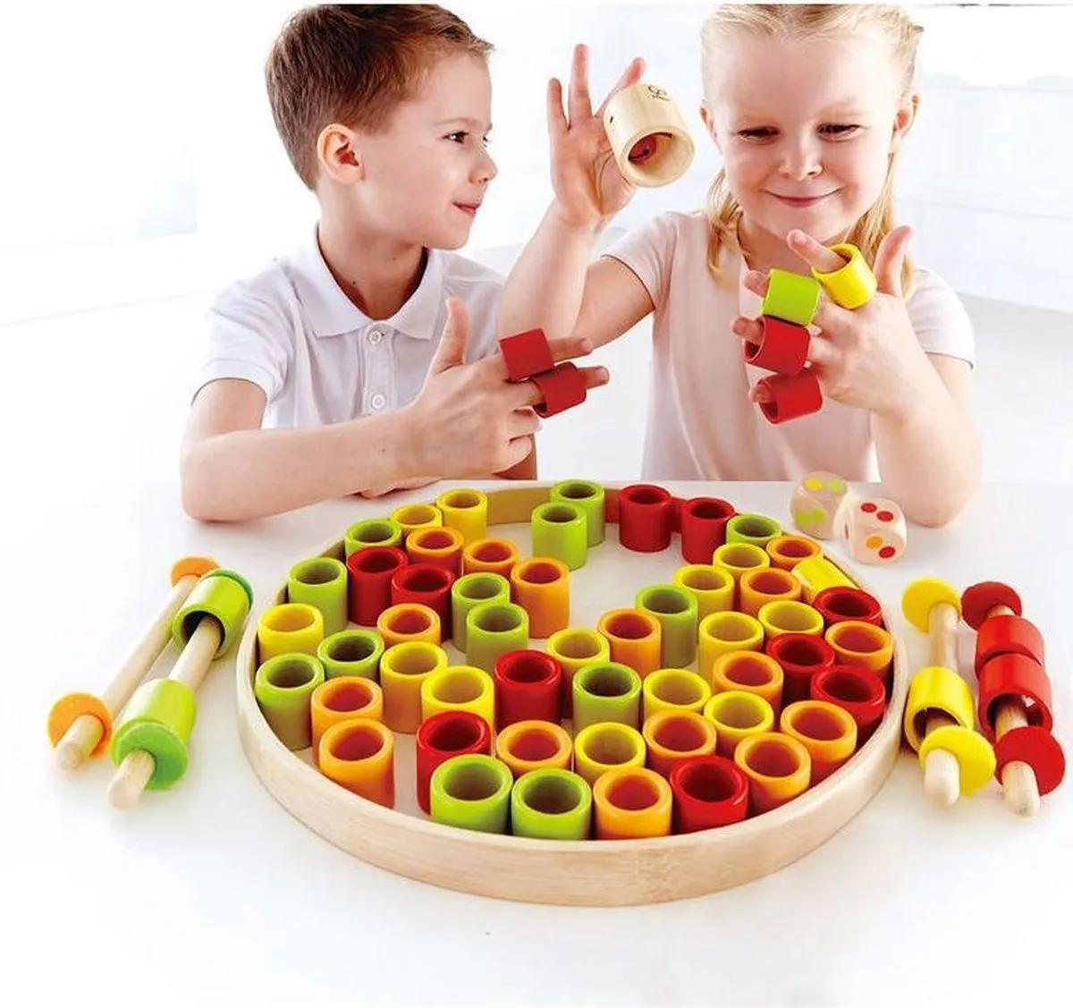Hape Behendigheidsspel Ringo Race - 72 Stuks - Geel