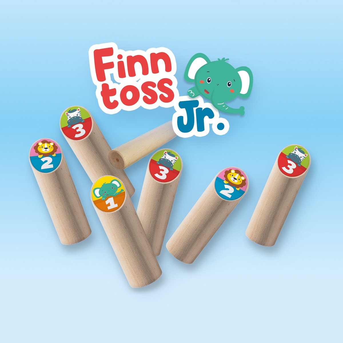 SES - Finntoss Jr. - Fins kegelen Junior - vrolijke, echt houten onderdelen - in handige bewaartas - Buiten Spelen - Gezelschapsspel