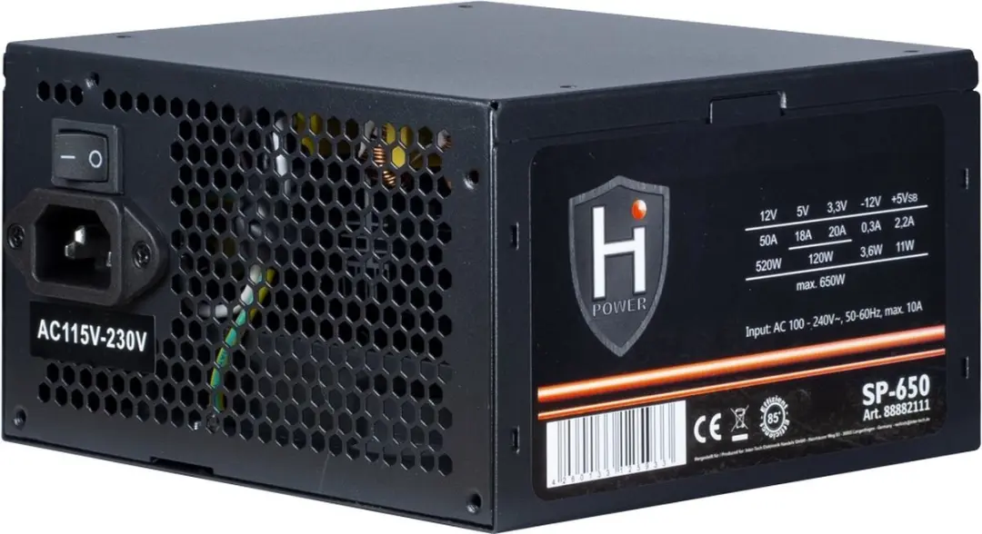 Intertech HIPOWER SP-650 650W Voeding - Zwart