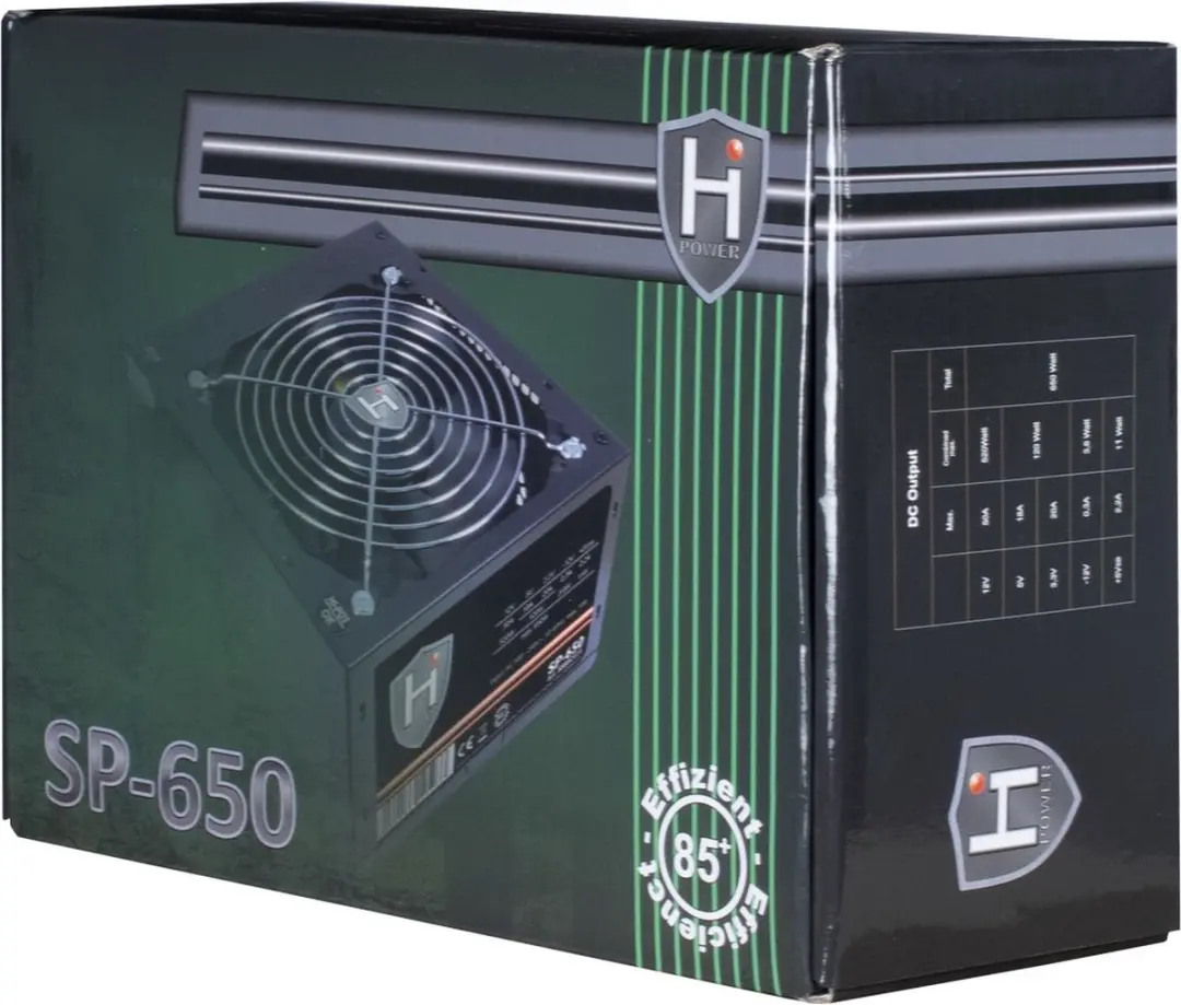 Intertech HIPOWER SP-650 650W Voeding - Zwart