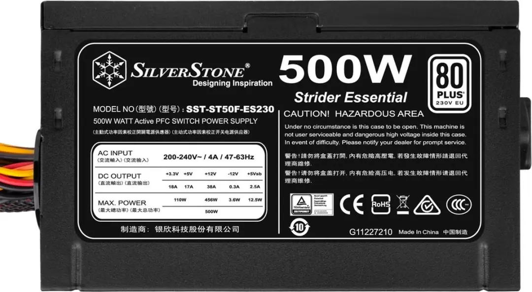 SilverStone ST50F-ES230 Voeding 500W - Aluminium