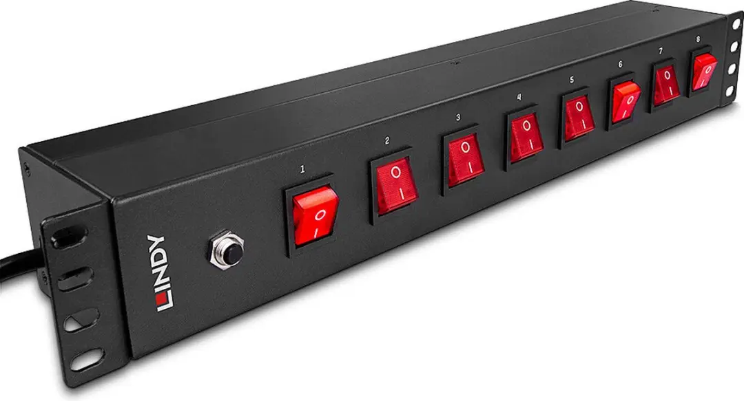 Lindy 73025 Energiedistributie 8x AC - 1.5U Zwart