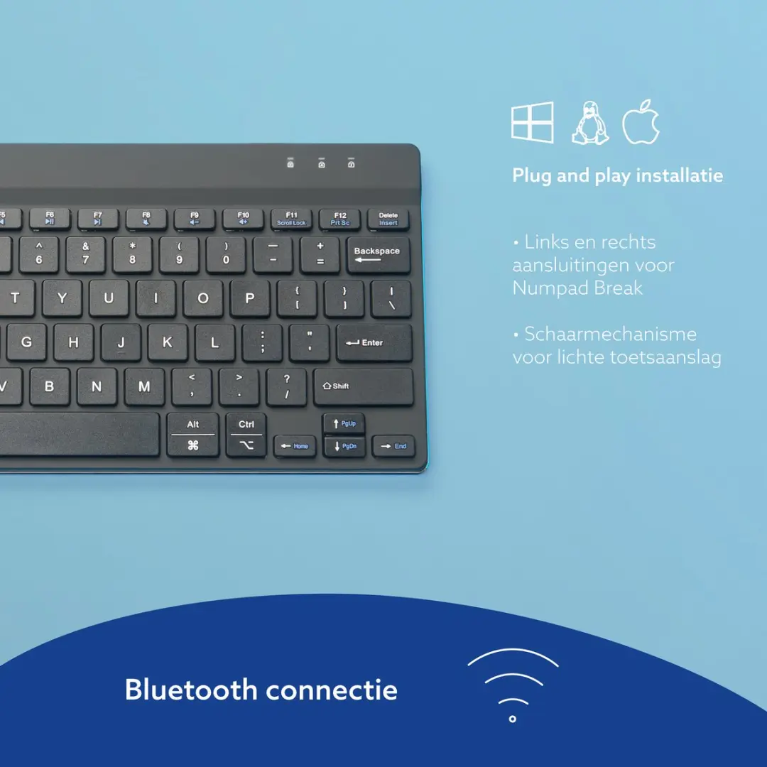 R-Go RGOCOUSWLBL Ergonomisch Toetsenbord - US QWERTY - Zwart