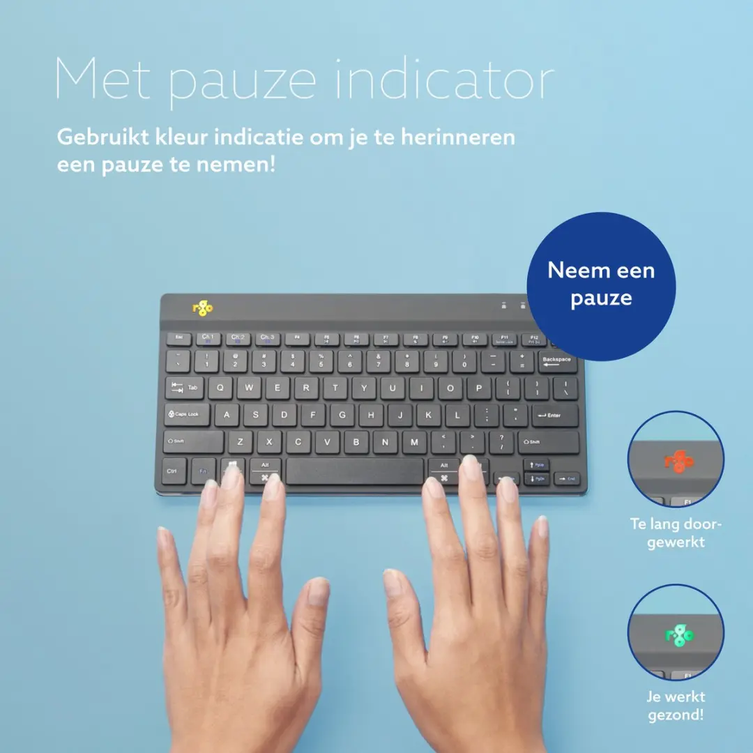 R-Go RGOCOUSWLBL Ergonomisch Toetsenbord - US QWERTY - Zwart