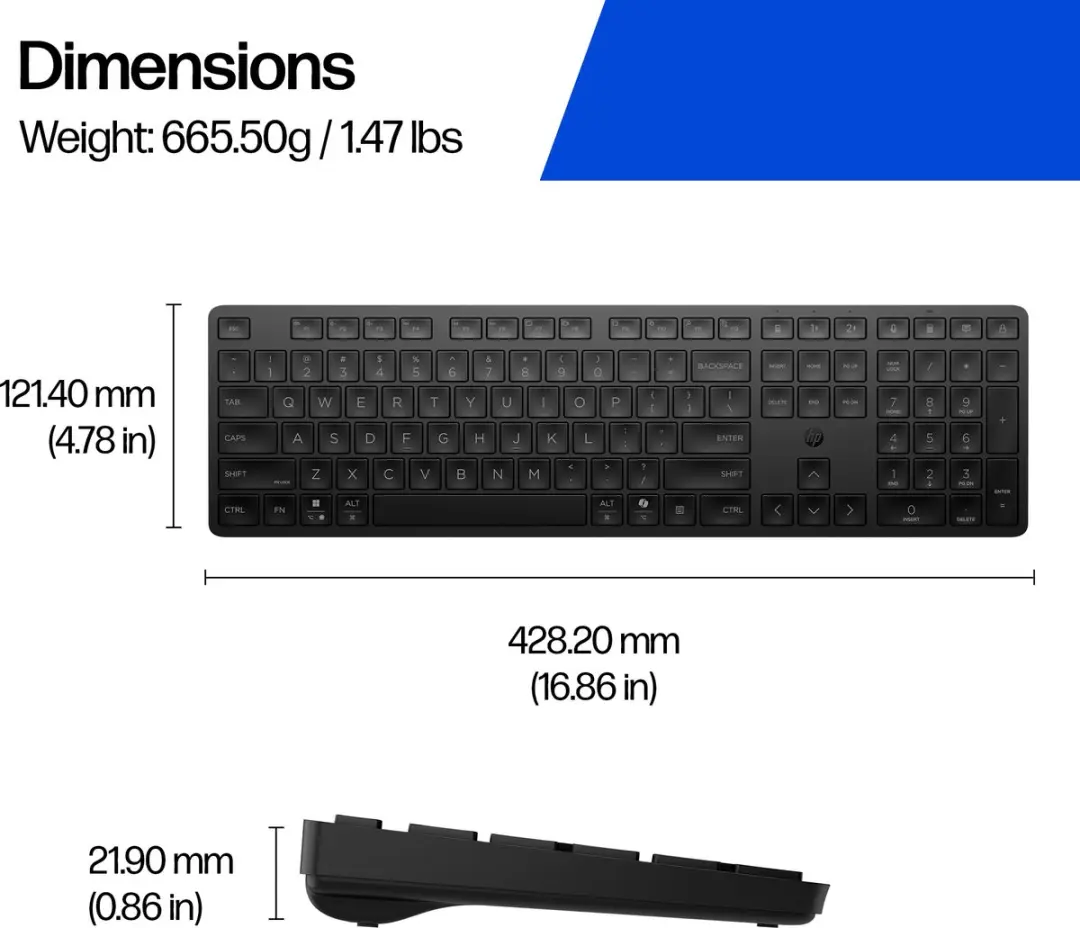 HP 495K Dual-Mode Toetsenbord - Zwart
