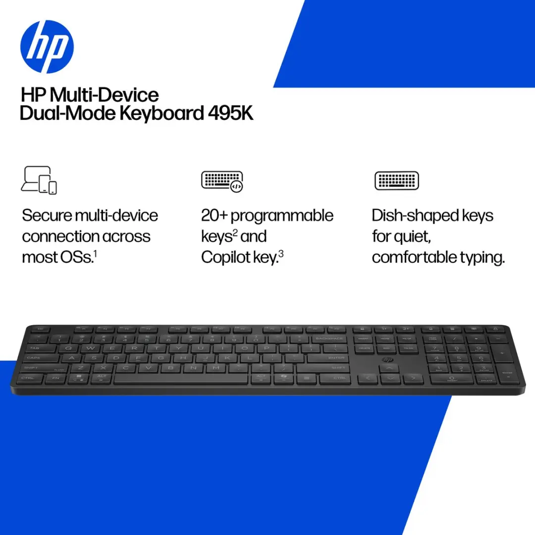 HP 495K Dual-Mode Toetsenbord - Zwart