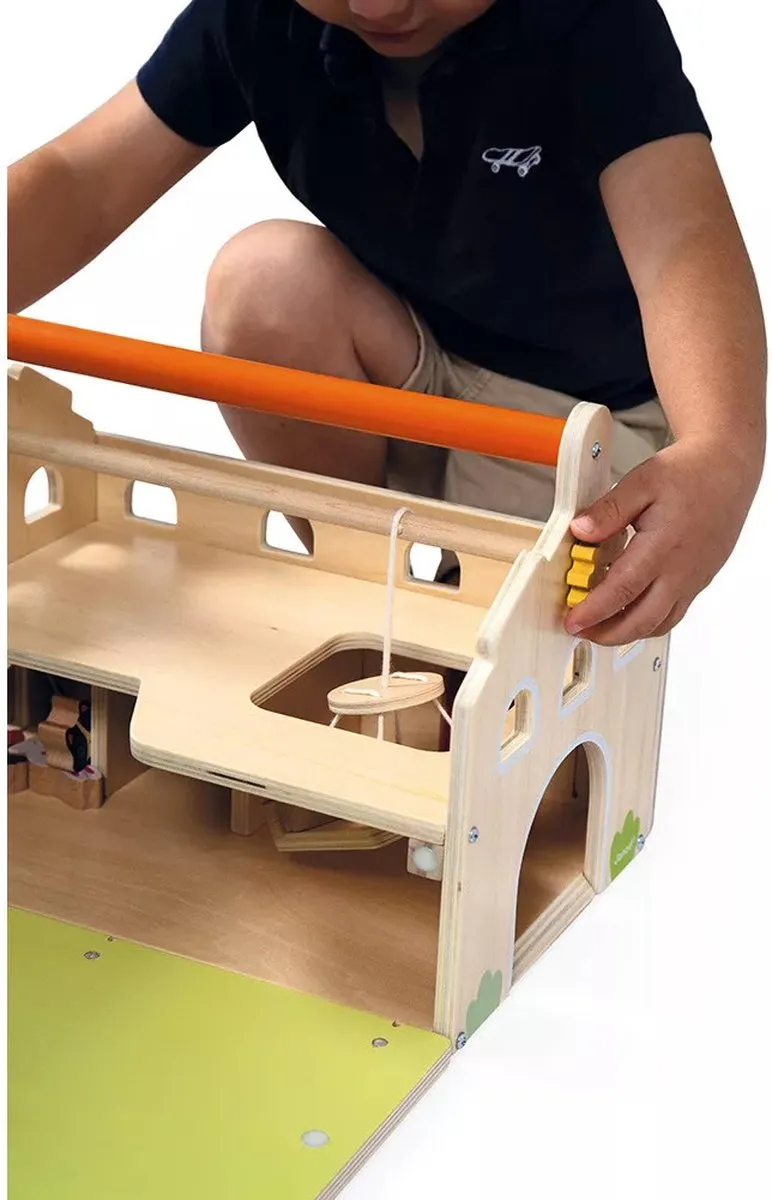 Janod Boerderij - Mijn Eerste Boerderij - Met 17 Accessoires En Een Handvat Om De Houten Boerderij Gemakkelijk Mee Te Nemen - Geschikt Vanaf 2 Jaar