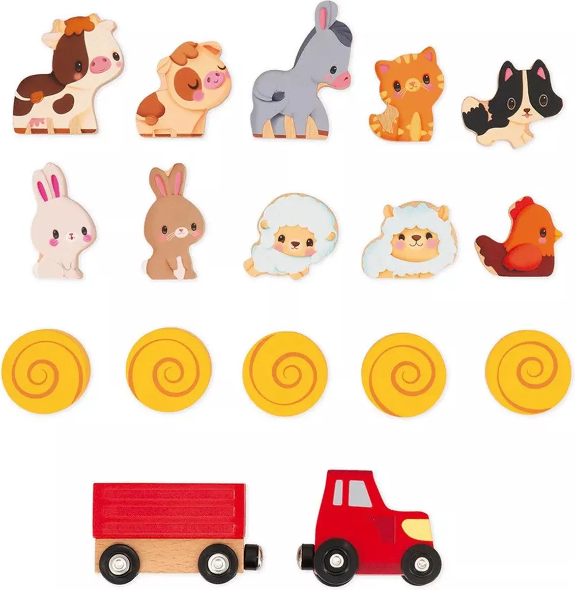 Janod Boerderij - Mijn Eerste Boerderij - Met 17 Accessoires En Een Handvat Om De Houten Boerderij Gemakkelijk Mee Te Nemen - Geschikt Vanaf 2 Jaar