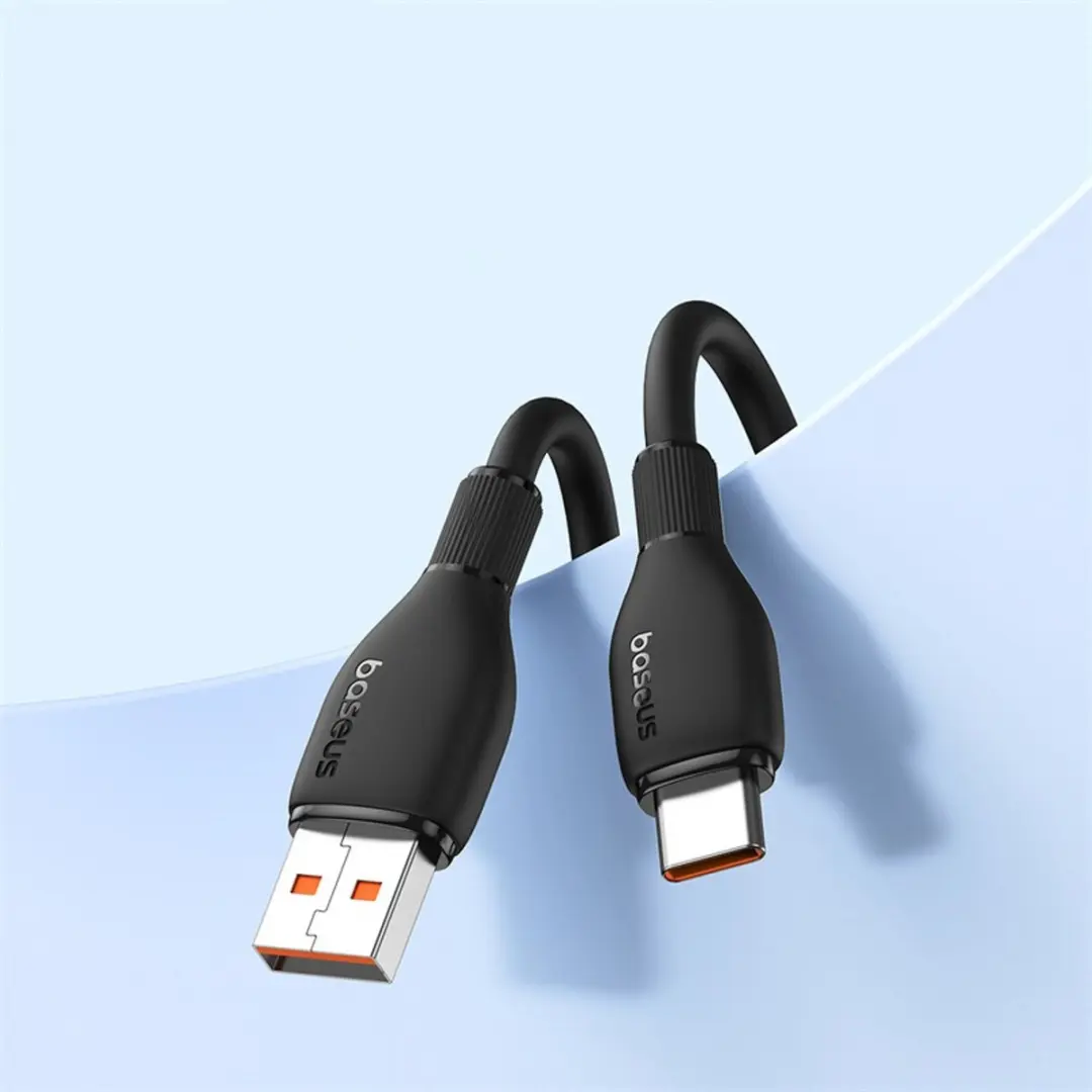 Baseus USB-A naar USB-C Kabel 100W 2m - Transparant