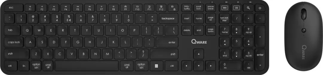 Qware Office QW PCB-365BL Draadloze Desktopset - Zwart
