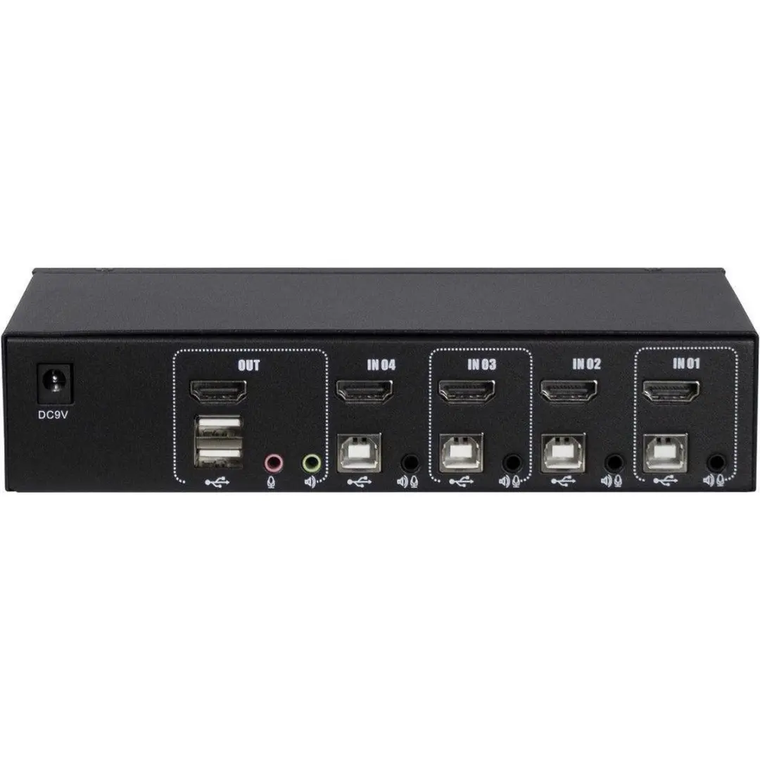 Intertech AS-41HA HDMI KVM-switch 4x USB2.0 - Zwart