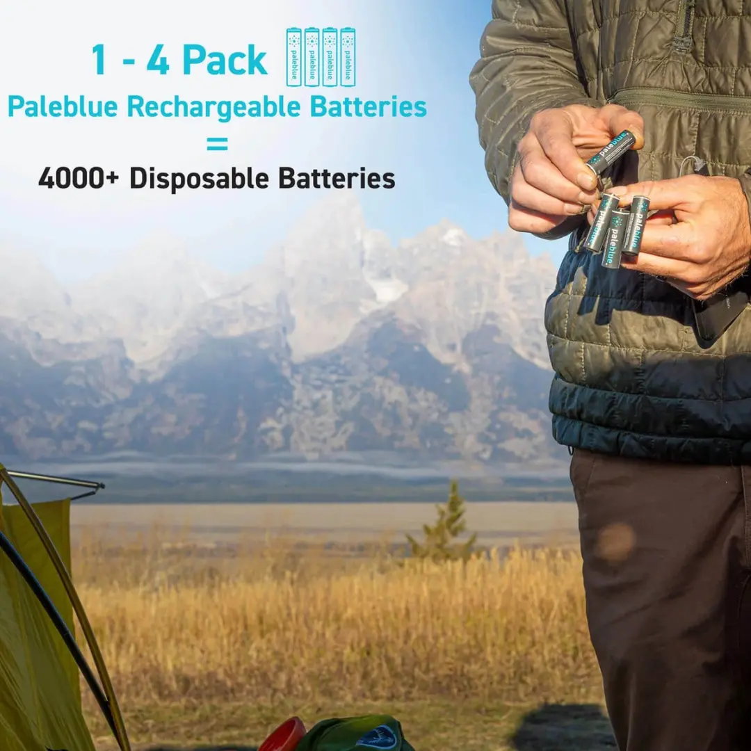 Pale Blue Earth AA Oplaadbare Batterijen 1700mAh - 4 Stuks