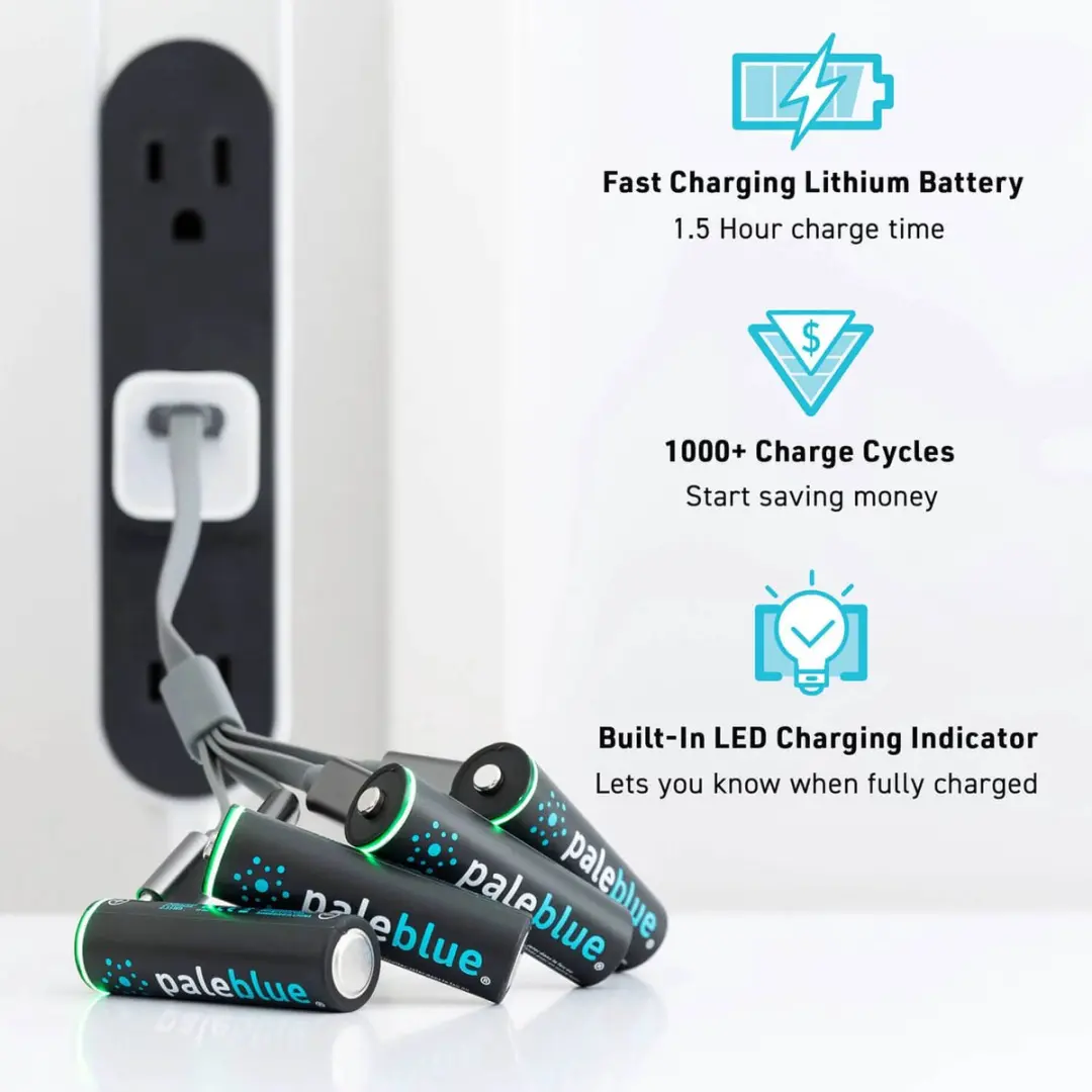 Pale Blue Earth AA Oplaadbare Batterijen 1700mAh - 4 Stuks