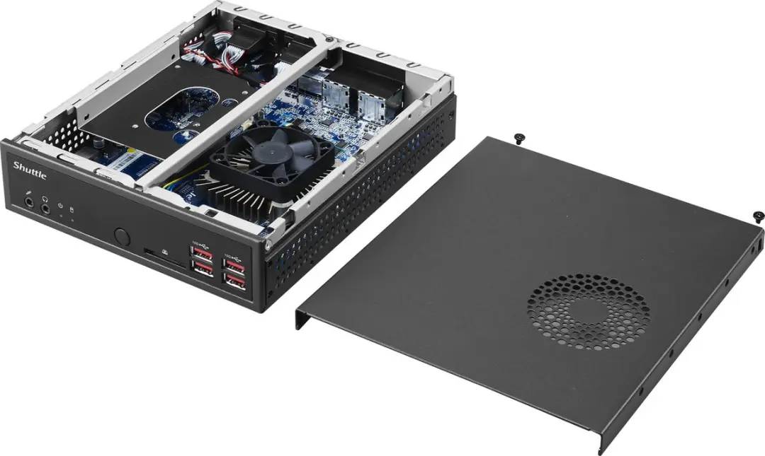 Shuttle XPC slim DH32U Barebone - 4x HDMI 2.0b - Zwart