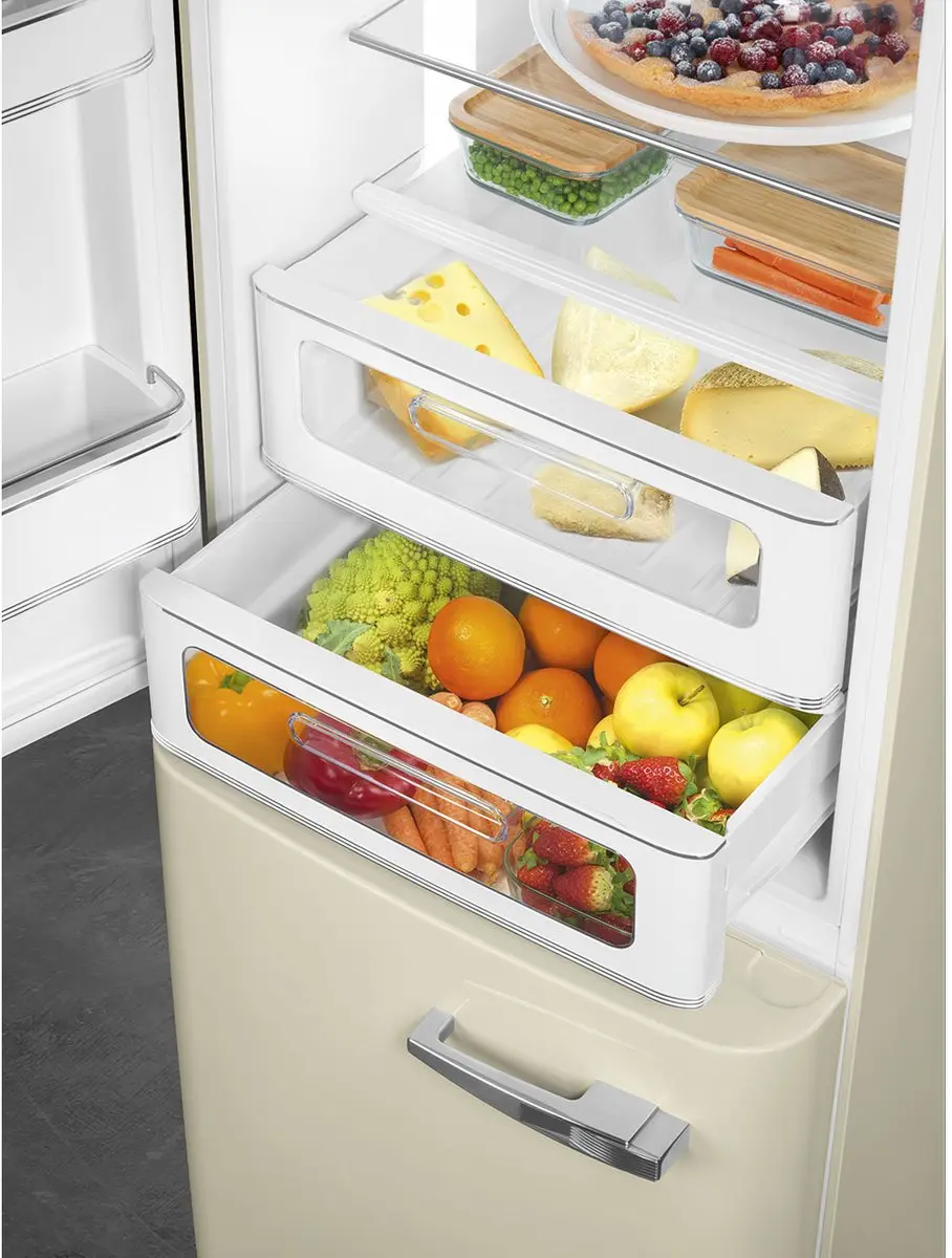 Smeg FAB32LCR6 Koel-Vriescombinatie Vrijstaand 331L - Crème - afbeelding 6 van 6