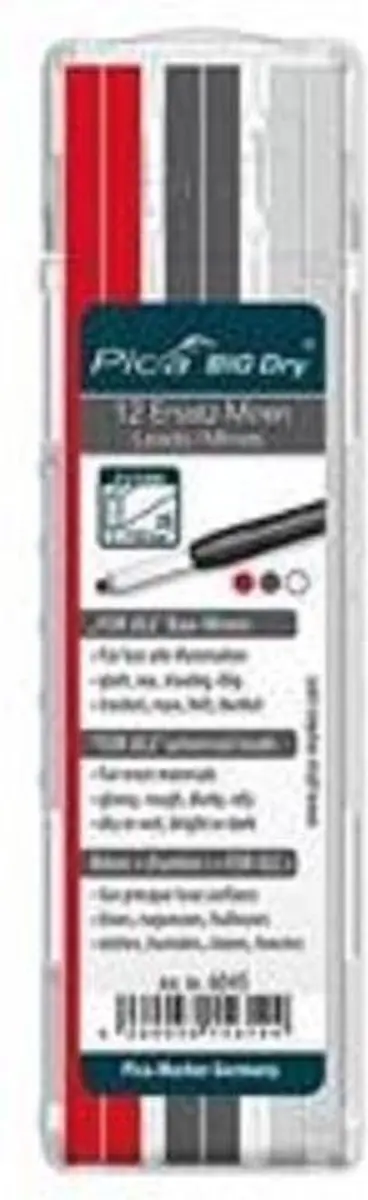 Pica 6045 Big Dry Navulling - 12 Stuks - Rood/Grijs/Wit