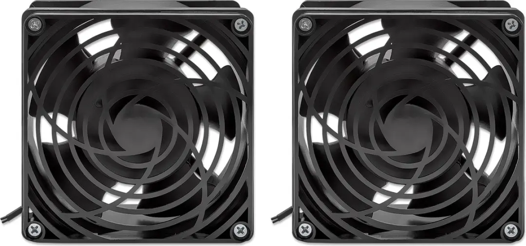Intellinet 716154 Ventilatie-unit 2 Ventilatoren 120x120mm - Zwart