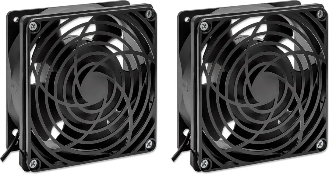 Intellinet 716154 Ventilatie-unit 2 Ventilatoren 120x120mm - Zwart