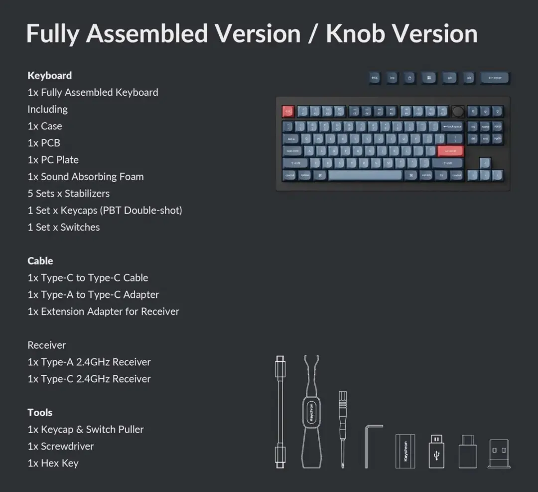 Keychron V3 Max V3M-D4 Toetsenbord - Banana Switch - Zwart