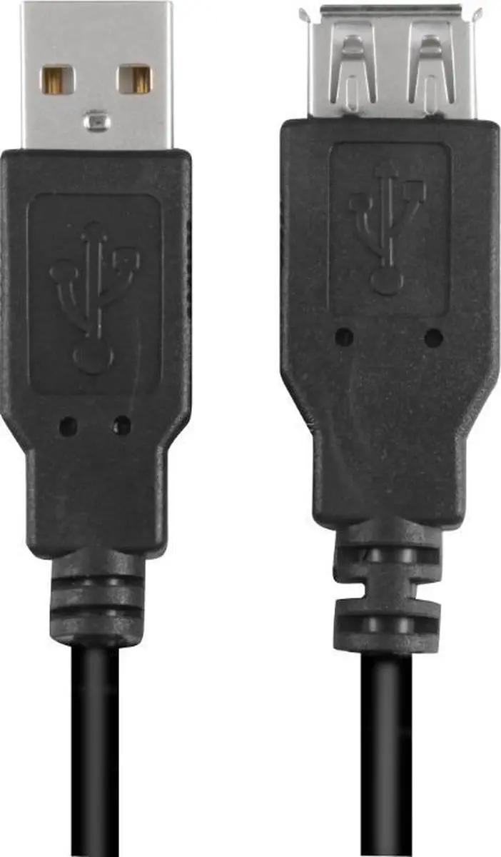 Sharkoon USB A 2.0 Verlengkabel 2m - Zwart