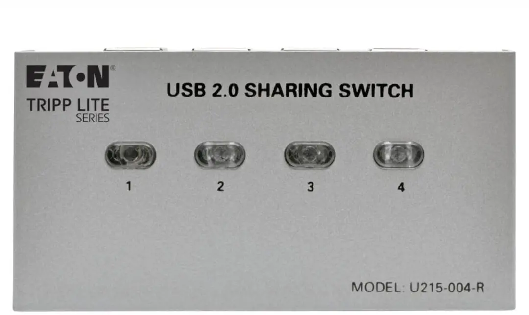 Tripp Lite U215-004-R USB 2.0 Printershare Switch - 4 Poorten - Zilver