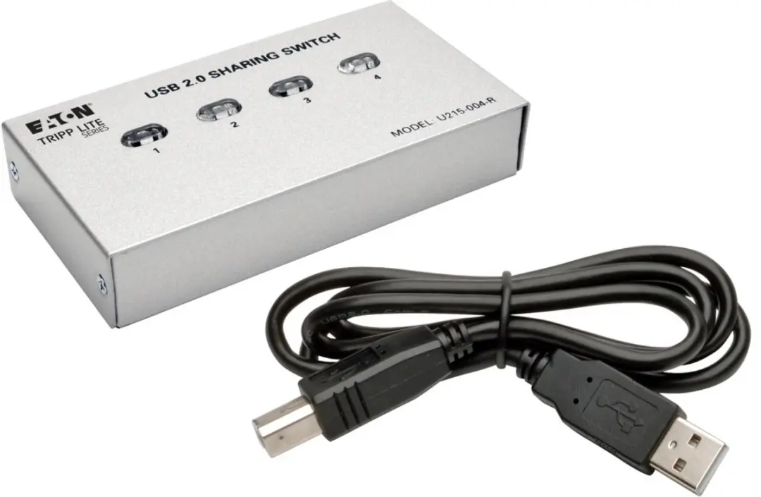 Tripp Lite U215-004-R USB 2.0 Printershare Switch - 4 Poorten - Zilver