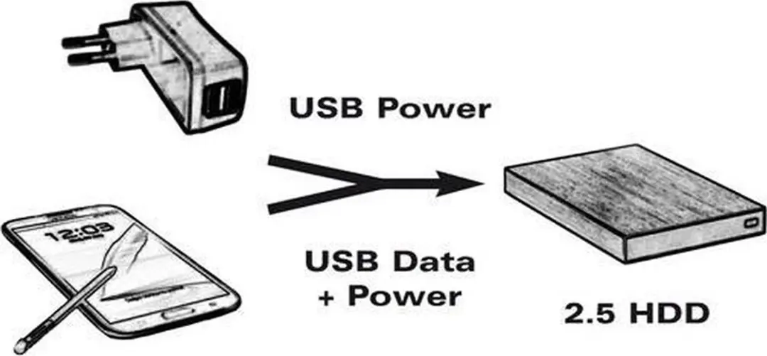 Cablexpert A-OTG-AFBM-04 USB-kabel - USB micro USB + voeding - Zwart