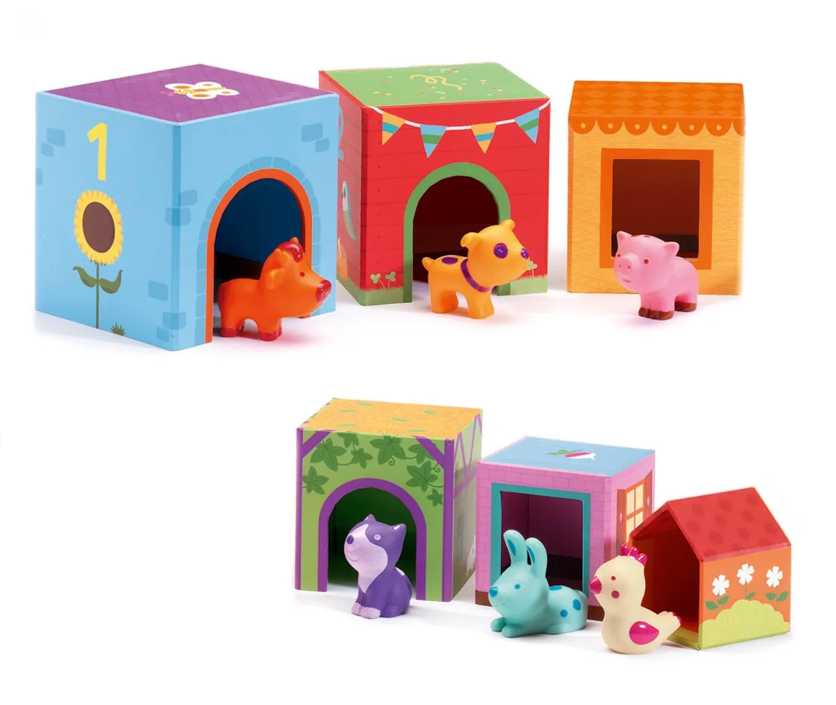 Djeco Topanifarm Stapelblokken - 6 Stuks - Multicolor - afbeelding 6 van 6