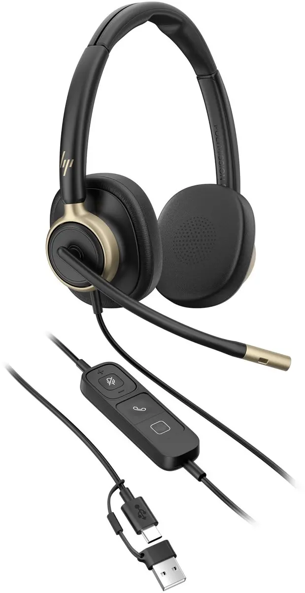 HP Poly Mission 815 C01F8AA Headset - Zwart - afbeelding 4 van 6
