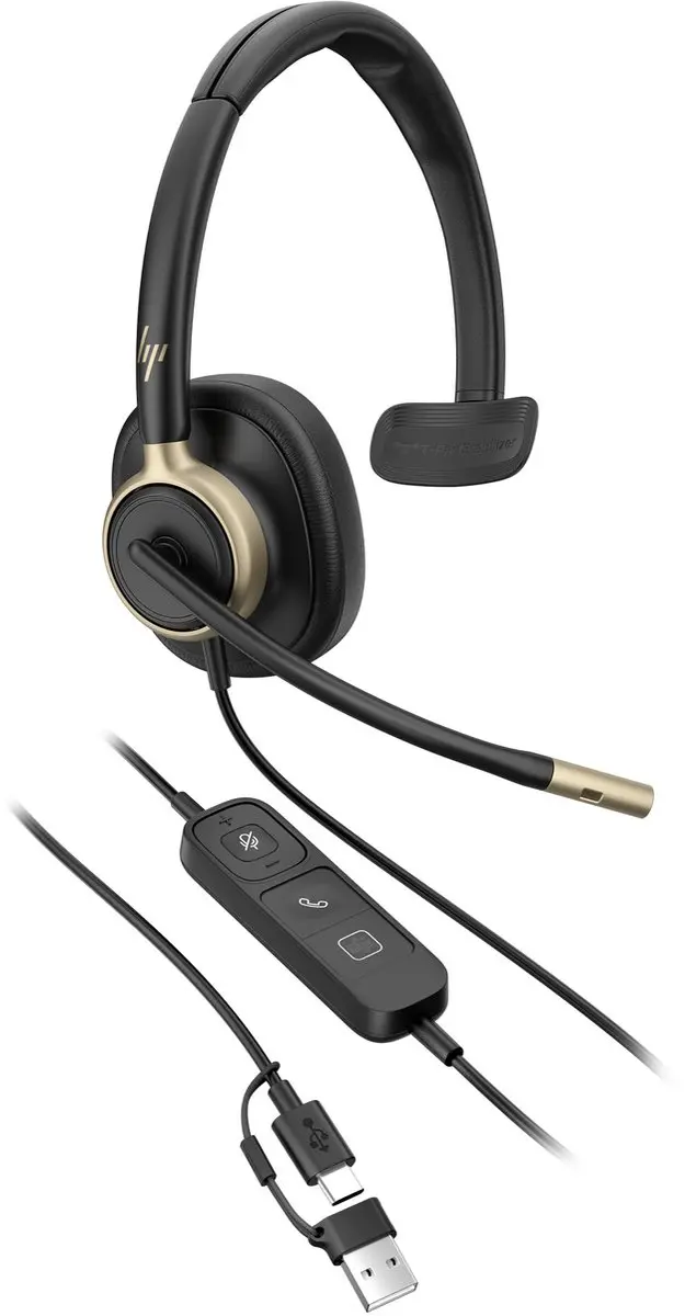 HP Poly Mission 815 C01F8AA Headset - Zwart - afbeelding 5 van 6