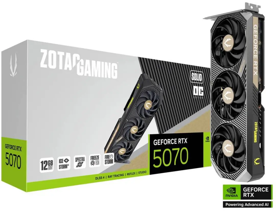 Zotac Gaming GeForce RTX 5070 SOLID OC Videokaart 12GB