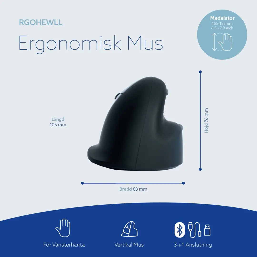 R-Go Numpad RGOCONMWLWH - Ergonomisch - Bluetooth - Wit