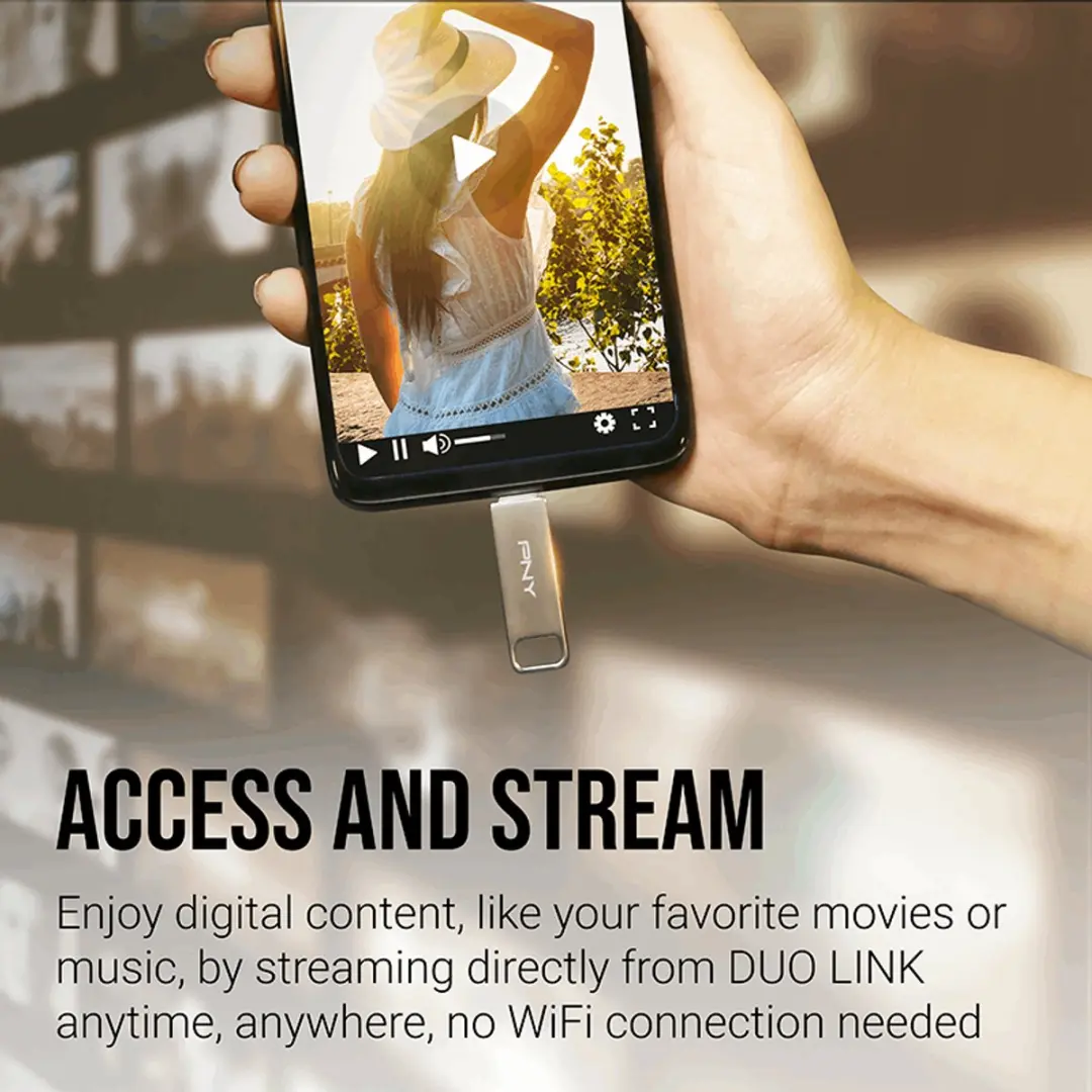 PNY Duo Link 64GB USB 3.2 - Zilver